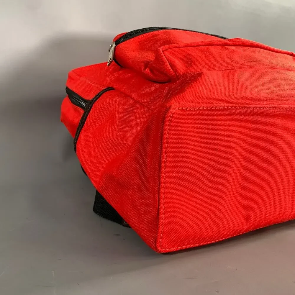 JACK SPADE Red Black Solid Canvas Backpack Bag